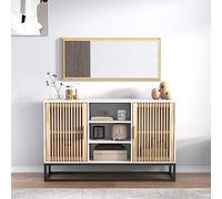 YITHOPI Buffet multifonction - En bois - Blanc - 105 x 30 x 65 cm