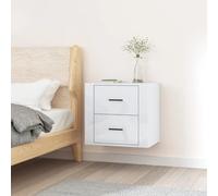 YITHOPI Vitrine de salle de bain - Meuble haut - Table de chevet murale - Blanc brillant - 50 x 36 x 47 cm