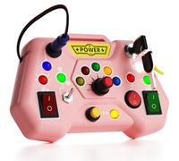 Yitical Montessori Jouet Bebe 1 an LED Busy Board, Jeux Enfants de Motricité avec 8 Interrupteurs LED, D'éveil Sensoriel Cadeau pour Bébé12 18 Mois 2 3 Ans Garçons Filles