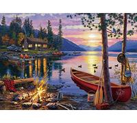 Yiting Puzzle 1000 Pièces Adultes, Noël/Lac de canoë Darrell Bush/Fleurs Arc-en-Ciel/Fleurs et Oiseaux/Colibris Puzzles pour Adultes Défi Jouets Puzzles pour Enfants 70x50cm