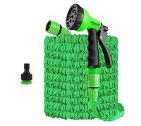 Yiting Tuyau d'arrosage extensible de 7.5m/15m/30m/37.5m/45m/60m avec 8 mode pulvérisation, Adaptable 1/2" et 3/4" raccords de connecteur, hose-Tuyau extensible à Pression d'Eau (30 Mètres, Vert)