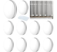 Yitobici Lot de 10 poids de rideau de douche - Rideau magnétique rond - Aimants de nappe - Avec une boîte transparente - Blanc
