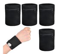 Yitobici Sac de poignet de sport, sac de poignet avec fermeture éclair, pour hommes et femmes, pour le jogging, le fitness, la course, le cyclisme, le football, le basketball (noir)