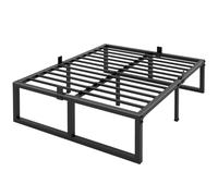 Yitong Angel Cadre de lit California King, 45,7 cm de haut, plateforme en métal, base de matelas avec support à lattes en acier, pas besoin de sommier tapissier, sans bruit, antidérapant, assemblage