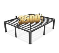 Yitong Angel Cadre de lit king size avec pieds d'angle ronds de 45,7 cm de haut, 1587,6 kg, cadre de lit à plateforme en métal pour très grand lit, pas besoin de sommier tapissier/sans bruit/support à