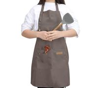 YIUJEFDA Tabliers de cuisine pour homme et femme avec poches réglables en toile imperméable pour chef, serveuse, peinture, artiste, pâtisserie, cadeau mignon pour mère et sœurs, kaki, kaki, X-Large