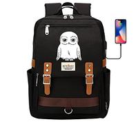 YIUNL Casual Harry Magic Rucksacks, mode hibou Hedwige sac à dos, 7~15 Grade Student Pack, adolescents loisir/étude/voyage sac à dos grand noir