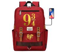 YIUNL Harry Magic Rucksack, cartable imprimé doré 9 & 3/4, dames jeunes enfants sac à dos de voyage grand rouge
