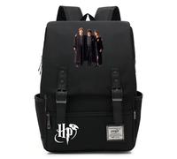 YIUNL Harry/Ron/Hermione amitié Bookbag avec port USB, sac à dos d’école Harry Magic, 7~15 Grade Student Pack Noir Large