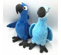 YIUNL Mignon Original Rio 2 Perroquet en Peluche Jouets Doux Dessin Animé Perroquet Bleu en Peluche Animal Poupées pour Enfants/Couples Cadeau D’Anniversaire 35cm 2 Pcs