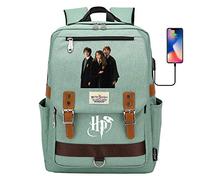 YIUNL Mode Harry/Hermione/Ron imprimé sac à dos d’école, Harry Magic Imprimé cartable, 7~15 Grade Student Pack Grand Vert