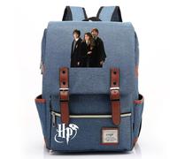 YIUNL Mode Harry/Ron/Hermione imprimé Casual Daypack, Harry Magic sac à dos pour femmes, travail, affaires et collège sac pour ordinateur portable bleu moyen