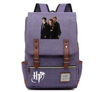YIUNL Mode Harry/Ron/Hermione imprimé sac à dos décontracté, sac à dos Harry Magic pour femmes, travail, affaires et collège sac pour ordinateur portable violet grand