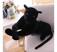YIUNL Réaliste Panthère Noire en Peluche Jouet Réaliste Léopard Oreiller en Peluche Animaux Poupée Chambre Décor Jouet pour Enfants Cadeau D’Anniversaire 50cm Noir