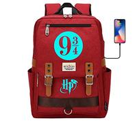 YIUNL Sac à dos Harry Magic, Sac d’école lumineux bleu mode 9&4/3, Sac d’apprentissage pour garçons/filles/adolescents grand rouge