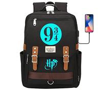 YIUNL Sac à dos magique Harry, sac d’école lumineux bleu mode 9&4/3, sac d’apprentissage pour garçons/filles/adolescents grand noir