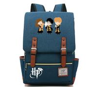 YIUNL Sac à lunch léger Harry/Ron/Hermione pour enfants, Harry Magic Bookbag école primaire, sac à dos en toile durable bleu armée moyen