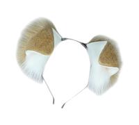 YIUPEDRFG Adorable Serre-tête Oreilles de Chien pour Femme, Accessoire de Coiffure Original pour événements et Spectacles animaliers, idéal pour la scène, Marron Clair Blanc, 11 x 10 x 9 cm