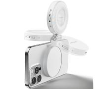 YIUPEDRFG Anneau Lumineux magnétique réglable pour Selfie, éclairage annulaire pour Smartphone, Vlogs et Photographie, utilisé comme Support de téléphone, ABS, Blanc