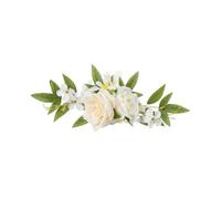 YIUPEDRFG Arche de Mariage élégante ornée de Fleurs en Soie, Feuilles Vertes et Couleurs Vives. Découvrez Notre Collection guirlandes décoratives pour Jardin, Blanc Laiteux, 30 x 13 cm