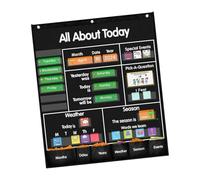 YIUPEDRFG Calendrier d'apprentissage, Tableau de Poche, Organisateur pédagogique Complet et ludique, Tableau météo, Alphabet ABC, Outil pédagogique à Suspendre
