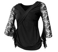 YIUPEDRFG Haut de danse carrée confortable pour femme offrant une excellente expérience de danse avec manches longues - Costume moderne, idéal pour la orientale et les séances