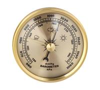 YIUPEDRFG Manomètre de précision pour bateaux marins, baromètre mural, instrument de mesure la pression d'air analogique avec support intégré élégant pour manomètre barométrique, Or