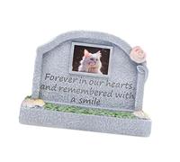 YIUPEDRFG Monument funéraire en résine pour Petits Animaux de Compagnie, Pierre tombale de Jardin Robuste et imperméable. Cadeau deuil, Gris, Manquer