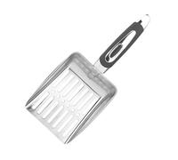 YIUPEDRFG Pelle à litière Ergonomique pour bac à litière, tamisage, Pelle Creuse de qualité supérieure, Manche Long en métal, Gris, 25.2 x 10.8 cm