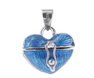 YIUPEDRFG Pendentif funéraire commémoratif pour animaux de compagnie, élégant pendentif en forme de cœur pour conserver les cendres et des lettres d'amour, Bleu