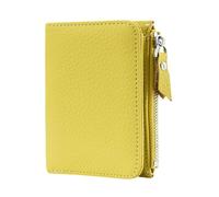 YIUPEDRFG Portefeuille Court et Compact pour Femme, Pochette multifonctionnelle avec Fermeture éclair, idéale pour Les Voyages, Le Shopping, Les Affaires et Sorties Entre, Jaune, 11 x 9 x 2 cm