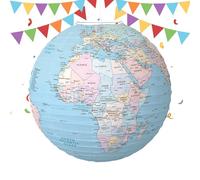 Yiurse Lanterne globe en papier - Lanternes en papier carte du monde | Décoration de plafond de salle de classe