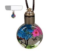Yiurse Pendentif pour rétroviseur de voiture - Pendentifs en forme de boule de verre avec fleur séchée | Accessoires automobiles Attrape-soleil Décoration pour chambre à coucher Rétroviseurs Fenêtre
