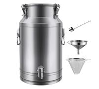Yiustldd Bidons à Lait de Ferme en Acier Inoxydable 201, Seau à vin, Pot à Lait, boîte de Conservation hermétique avec Couvercle hermétique, Robuste,8L