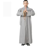 Yiustldd Costume de Moines bouddhistes Vêtements de Temple Shaolin Robe Zen Vêtements Bouddhisme Méditation, Automne et Hiver,Gris,42
