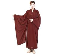 Yiustldd Manteau Long de méditation, vêtements de Moine Vêtements Traditionnels Chinois, Robes Longues Vêtements bouddhistes pour Moines,Rouge,44