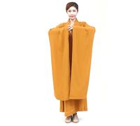 Yiustldd Manteau Long de méditation, vêtements de Moine Vêtements Traditionnels Chinois, Robes Longues Vêtements bouddhistes pour Moines,Beige,43