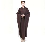Yiustldd Manteau Long de méditation, vêtements de Moine Vêtements Traditionnels Chinois, Robes Longues Vêtements bouddhistes pour Moines,Marron,45