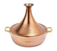 Yiustldd Marmite à tajine en Acier Inoxydable avec Couvercle fermé en Forme de cône, poêle à mijoteuse antiadhésive avec 2 poignées pour cuisinière à gaz à Induction,d'or,22cm