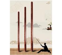 Yiustldd Règle De Tai Chi Traditionnelle Chinoise, Bâton De Tai Chi en Bois Massif, Posture De Qi Gong, Arts Martiaux, Taiji Bang Portable pour Seniors Et Débutants,60x2.5cm