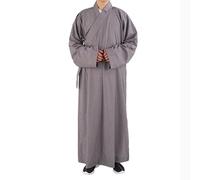 Yiustldd Robe Bouddhiste De Shaolin Moine Shaolin, Robe De Méditation De Robe Moine Bouddhiste Robe Longue Robe De Robe Bouddhiste Zen pour Adultes pour Adultes,Gris,44