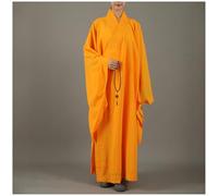 Yiustldd Robe de Moine, Costume de Temple Shaolin Robe Bouddhiste Zen pour Moine Bouddhiste Tenue de méditation pour Homme et Adulte,Jaune,39