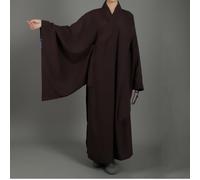Yiustldd Robe de Moine, Costume de Temple Shaolin Robe Bouddhiste Zen pour Moine Bouddhiste Tenue de méditation pour Homme et Adulte,Marron,35