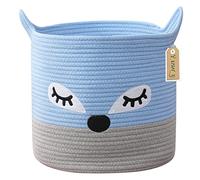 Yiuswoy Panier de Rangement en Corde de Coton pour Enfant, Panier à Linge Tissé pour Chambre de Bébé et Jouets, Renard