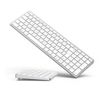 Yivandi Clavier Bluetooth QWERTZ sans fil pour Apple Mac OS, touches ciseaux, batterie rechargeable, autonomie extra-longue, compatible iMac/MacBook Pro/Mac