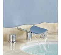 YIVELYYZG Robinet de lavabo à Double poignée for lavabo de Salle de Bain, mitigeur monté sur Le Pont, Eau Chaude et Froide, Robinet de lavabo à Grue, Robinet de Salle de Bain(Chrome P)