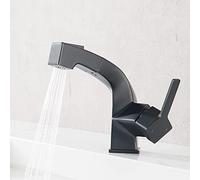 YIVELYYZG Robinet mitigeur de lavabo avec douchette extractible, en Laiton, Multifonction, for Salle de Bain, Eau Chaude et Froide, monotrou, Noir(Nero)
