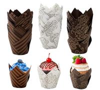 yivom 150 Pièces Trois Couleurs Tasses de Papier de Cuisson de Tulipe, Caissettes Cupcake, Caissette Muffins Papier, Pâ Tisserie Moule pour FêTe pour Mariage,Fête,Anniversaire