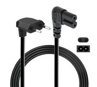 yivom 3M Figure 8 Cordon d'alimentation EU Plug C7 Bipolaire, câble d'alimentation c7, Cordon d'alimentation Type C Fiche Européenne à Angle Droit, pour TV, PS5, PS4, PS3, Xbox Serie X/S(Noir)