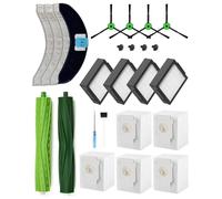Yivy 21 Pièces kit de Pièces Détachées pour iRobot Roomba Combo j7/j7+/j9/j9+/10 Max L'aspirateur: 2 Brosses Principales, 4 Brosses Latérales, 4 Filtres HEPA, 6 Sacs à Poussière, 4 Chiffons, 1 Brosse